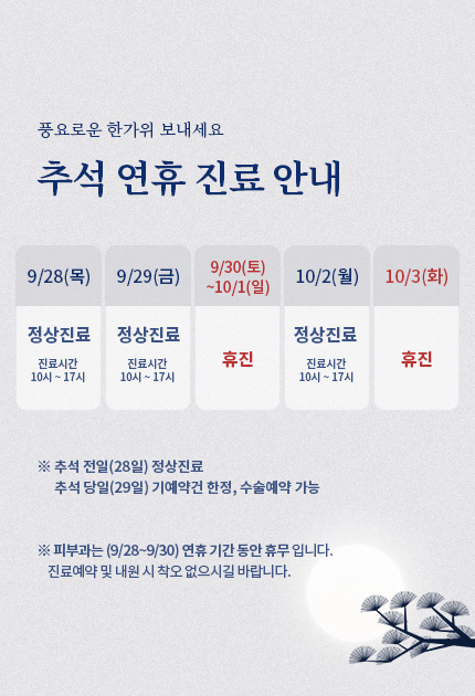 추석연휴진료안내